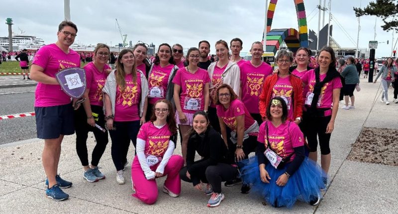 Une équipe du Centre de Radiothérapie Guillaume Le Conquérant, Le Havre au top pour franchir l’ »épreuve » des 6kms! En courant pour certains, en marchant pour d’autres!! L'amazone Le Havre !